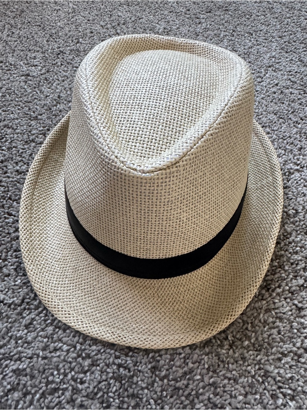 Classic Straw Fedora with Black Band